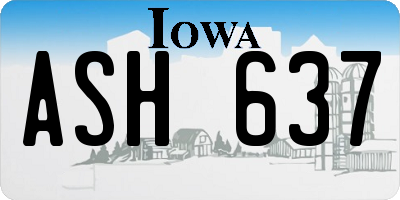 IA license plate ASH637