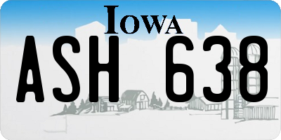 IA license plate ASH638