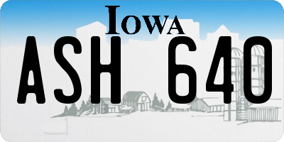 IA license plate ASH640