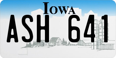 IA license plate ASH641