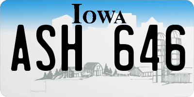 IA license plate ASH646