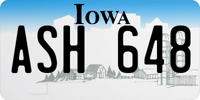 IA license plate ASH648