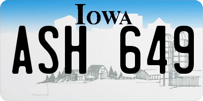 IA license plate ASH649