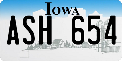 IA license plate ASH654