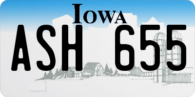 IA license plate ASH655