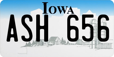 IA license plate ASH656