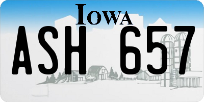 IA license plate ASH657