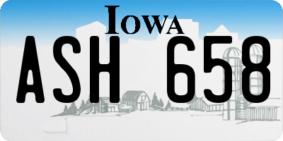 IA license plate ASH658