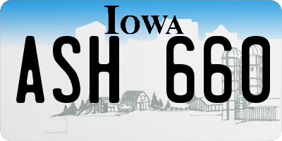 IA license plate ASH660