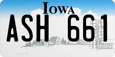 IA license plate ASH661
