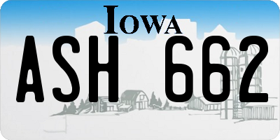 IA license plate ASH662