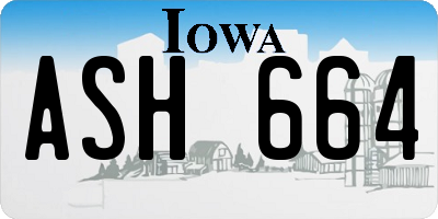 IA license plate ASH664