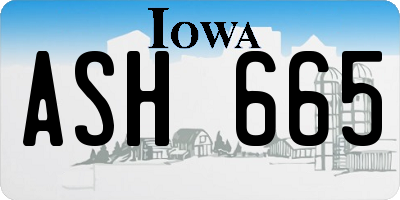 IA license plate ASH665