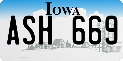 IA license plate ASH669