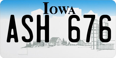 IA license plate ASH676