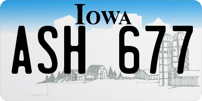 IA license plate ASH677