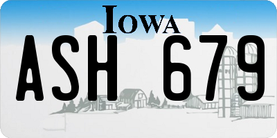 IA license plate ASH679