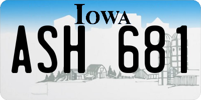 IA license plate ASH681