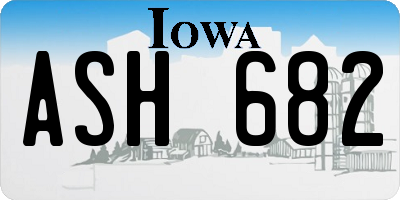 IA license plate ASH682