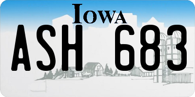 IA license plate ASH683