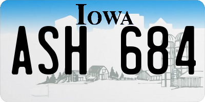 IA license plate ASH684