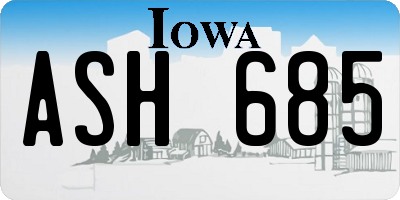 IA license plate ASH685