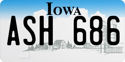 IA license plate ASH686