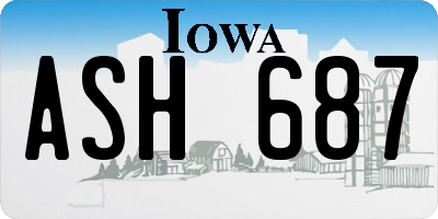 IA license plate ASH687