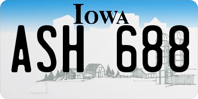 IA license plate ASH688