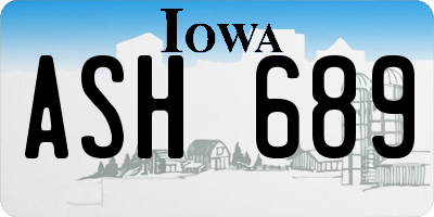 IA license plate ASH689