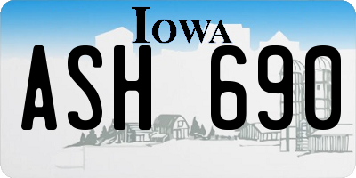 IA license plate ASH690