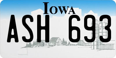 IA license plate ASH693