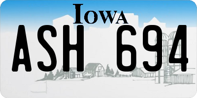 IA license plate ASH694