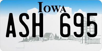 IA license plate ASH695