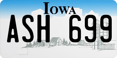 IA license plate ASH699