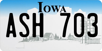 IA license plate ASH703
