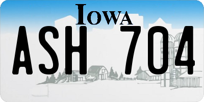 IA license plate ASH704