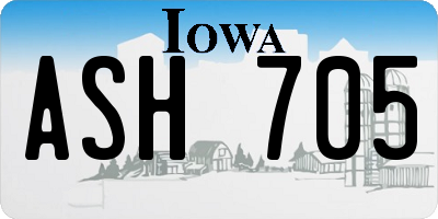 IA license plate ASH705