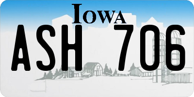 IA license plate ASH706