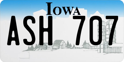 IA license plate ASH707