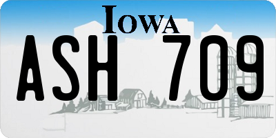 IA license plate ASH709