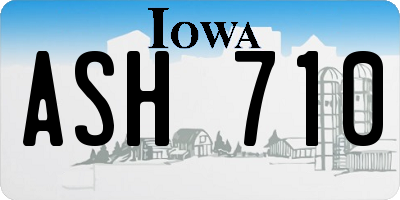 IA license plate ASH710