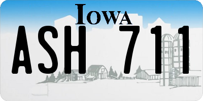 IA license plate ASH711