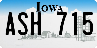 IA license plate ASH715