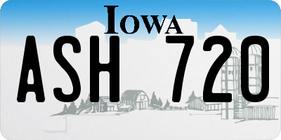 IA license plate ASH720