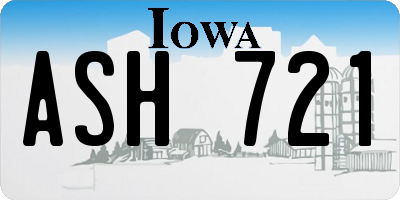 IA license plate ASH721