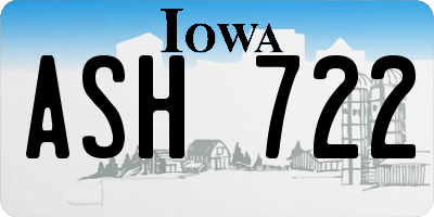 IA license plate ASH722