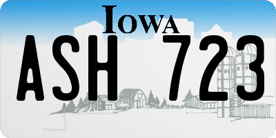 IA license plate ASH723