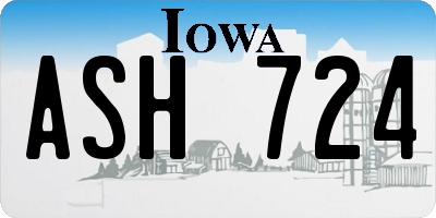 IA license plate ASH724
