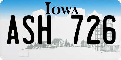 IA license plate ASH726